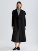 Mantel aus Woll-Kaschmir-Mischung für Damen schwarz breites Revers doppelseitig lange Winteroberbekleidung 2025