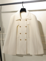 Mantel für Damen Umlegekragen Knöpfe lässig weiß Wickelmantel