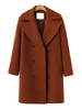 Mantel für Frau Turndown Kragen Doppelbrustknöpfe Casual Brick Red Wintermantel