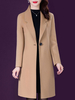 Mantel für Frauen mit V-Ausschnitt Buttons Klassische Layered Camel Wintermantel