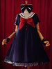 Marine Lolita Kleid Bow Chiffon Kleid für Frauen