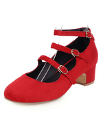 Mary Jane Frau Blockabsatz Vintage-Pumps in Übergrößen Schuhe
