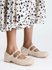 Mary Janes Pumps Erstaunliche PU-Leder flache runde Zehe Mary Janes Heelses