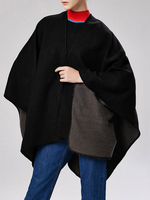 Massivfarbe Kaschmir Winter Warmer Schal Übergroße winddichte Kap Damen Mode Mantel Wrap