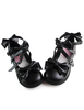 Matt schwarze Lolita Schuhe mit süßen Schleifen