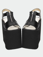 Matte Black/White Lolita Sandalen hohen Plattform Reißverschluss entworfen