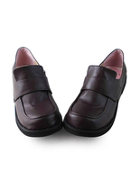 Matte Kaffee Lolita Schuhe niedrige Absätzen