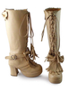 Matte Lolita Stiefel Square Fersen mit Bögen; Quasten und Shoeslace