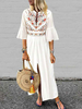 Maxi Kleid weißes übergroßes Lang Kleid halbarmes Sommer Kleid