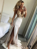 Maxikleid Aprikose Sommerkleider lang ärmellos mit Trägern Damenmode maxi kleid Polyester und rückenfreiem Design und Pailletten für Sommer Kleider
