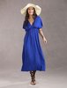 Maxikleid Dunkelblau Sommerkleider lang Viskose und Sommer Damenmode maxi kleid Kleider