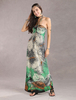 Maxikleid Grün Sommerkleider lang mit Print Damenmode für Sommer und Honeymoon Viskose maxi kleid Kleider
