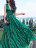Maxikleid Grün Sommerkleider lang ärmellos V-Ausschnitt Damenmode maxi kleid Chiffon für Sommer Kleider