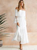 Maxikleid mit langen Ärmeln Bodenlanges Kleid aus Polyester