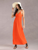 Maxikleid Orange Sommerkleider lang ärmellos mit Trägern Damenmode maxi kleid Polyester für Sommer Kleider
