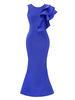 Maxikleid ärmellos Sommerkleider lang Blau Damenmode mit Rundkragen für Herbst und Frühling und Party maxi kleid Polyester Kleider