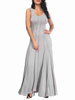 Maxikleid ärmellos Sommerkleider lang Hellgrau Damenmode für Sommer und Straßen-Style gemischten Baumwollen maxi kleid Kleider