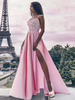 Maxikleid ärmellos Sommerkleider lang Hellrosa Damenmode mit Trägern für Sommer und Ball maxi kleid Polyester Kleider