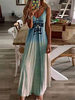 Maxikleid ärmellos Sommerkleider lang Hellschiefergrau Damenmode mit Trägern und Print für Sommer und Frühling maxi kleid Beach Strand