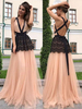 Maxikleid ärmellos Sommerkleider lang Rosa Damenmode mit spitzem Dekolleté und Farbblock für Sommer maxi kleid und Ball Tüll Kleider