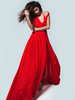 Maxikleid ärmellos Sommerkleider lang Rot Damenmode mit spitzem Dekolleté für Sommer und Alltag maxi kleid Chiffon Kleider