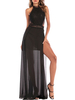 Maxikleid ärmellos Sommerkleider lang Schwarz Damenmode mit Rundhalsausschnitt für Sommer und Frühling Beach Strand maxi kleid Chiffon Kleider