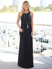 Maxikleid ärmellos Sommerkleider lang Schwarz Damenmode mit Rundkragen für Sommer und Straßen-Style maxi kleid gemischten Baumwollen Kleider