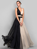 Maxikleid ärmellos Sommerkleider lang Schwarz Damenmode mit spitzem Dekolleté und Farbblock für Sommer maxi kleid und Ball Chiffon Kleider