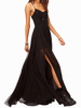 Maxikleid ärmellos Sommerkleider lang Schwarz Damenmode mit Trägern für Sommer und Party maxi kleid Chiffon Kleider