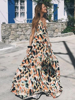 Maxikleid ärmellos Sommerkleider lang Schwarz Damenmode V-Ausschnitt mit geometrischem Muster für Sommer maxi kleid und Alltag Polyester Kleider