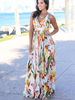 Maxikleid ärmellos Sommerkleider lang Weiß Damenmode V-Ausschnitt mit Print für Sommer maxi kleid Dating PAN Kleider