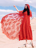Maxikleid Rot Sommerkleider lang mit Trägern Damenmode und Printmuster für Herbst und Openair maxi kleid Spitze Kleider