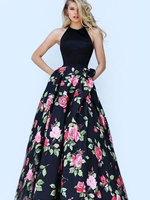 Maxikleid Schwarz Sommerkleider lang mit Print ärmellos Damenmode maxi kleid und Halter aus mattem Satin und rückenfreiem Design und Falten