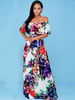 Maxikleid Weiß Sommerkleider lang Kurzarm mit Carmenausschnitt Damenmode maxi kleid Polyester und rückenfreiem Design und Falten für Sommer Kleider