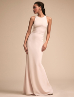Maxikleid Weiß Sommerkleider lang ärmellos mit Rundhalsausschnitt Damenmode maxi kleid Polyester und überkreuzten Trägern am Rücken für Sommer