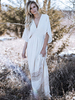 Maxikleid Weiß Sommerkleider lang V-Ausschnitt Damenmode und Sommer und Urlaub gemischten Baumwollen maxi kleid Kleider