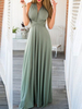 Maxikleid zinnfarben Sommerkleider lang ärmellos V-Ausschnitt Damenmode maxi kleid Polyester mit rückenfreiem Design und Schnüren für Sommer Kleider
