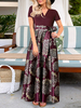 Maxikleider Kurzarm Bedrucktes Damenkleid