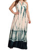Maxikleider Ärmelloses Halfter Green Tie Dye Polyester Langes Kleid mit V-Ausschnitt und langem Strandkleid