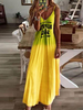 Maxikleider Ärmelloses ärmelloses Sommerkleid aus ärmellosem Polyester mit V-Ausschnitt