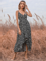 Maxikleider Ärmelloses schwarzes zweifarbiges Pullover mit geteiltem V-Ausschnitt und rückenfreiem bodenlangem Polyesterkleid