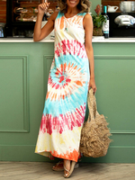 Maxikleider Ärmelloses Tie Dye Sommerkleid