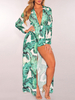 Maxikleider Salbei bedrucktes Maxi Stretch Polyester bodenlanges Kleid
