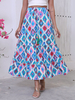 Maxirock mit geometrischem Print und mehreren Lagen für Damen 2025