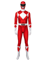 Mächtige Morphin Power Rangers Red Ranger Zentai Jumpsuit Cosplay Kostüm