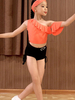 Mädchen Latin Dance Kostüm Orange Kinder Lycra Spandex Hose Top Latin Dancing Wear