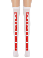 Mädchen Saloon Strümpfe Weißes Kreuz Knie Hohe Socken Karneval Kostüm Cosplay Kostümzubehör