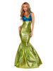 Meerjungfrau Kostüme Frauen Gras Grün Sexy Polyester Kleid Meerjungfrau Fisch Druck Urlaub Kostüme