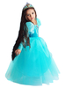 Meerjungfrau Prinzessin Blumenmädchenkleider Square Neck Sleeveless Plissee Formal Kids Pageant Kleider