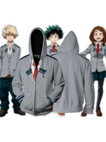 Mein Held Academia Cosplay Hellgrauer Hoodie